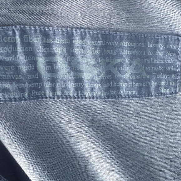 OSKA Hemp Cotton Women’s Blue Short Sleeve Top Size 3 (Large) - Picture 7 of 9